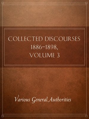 cover image of Collected Discourses 1886-1898, Volume 3
